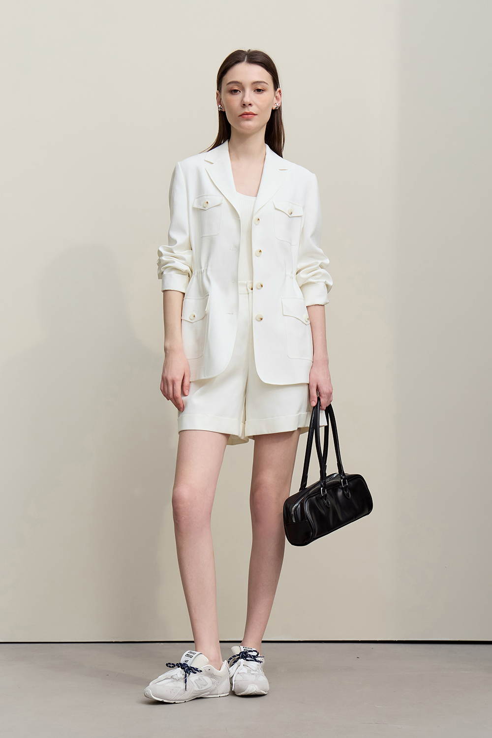 Cargo Style Linen Coat