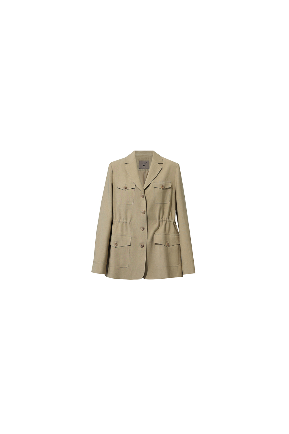 Cargo Style Linen Coat
