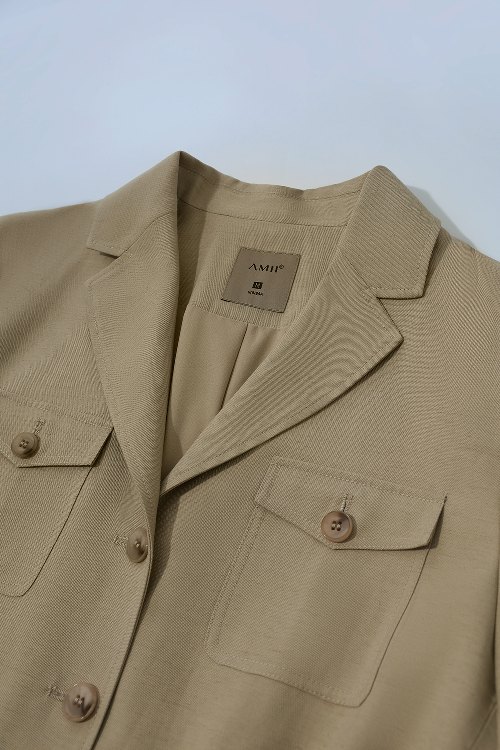 Cargo Style Linen Coat