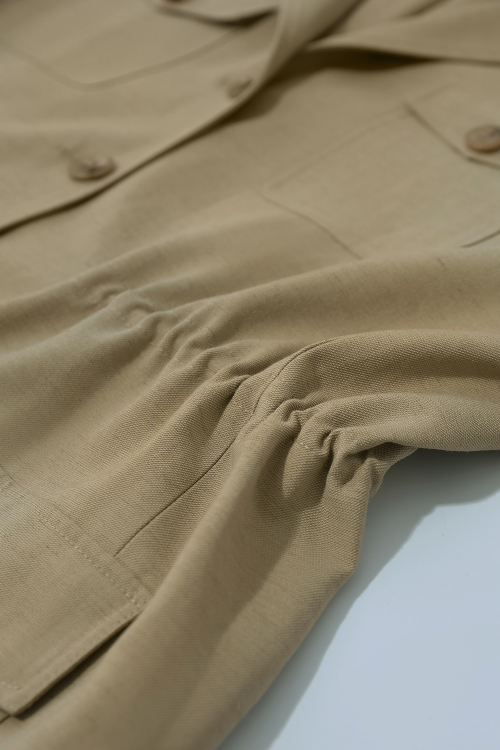 Cargo Style Linen Coat