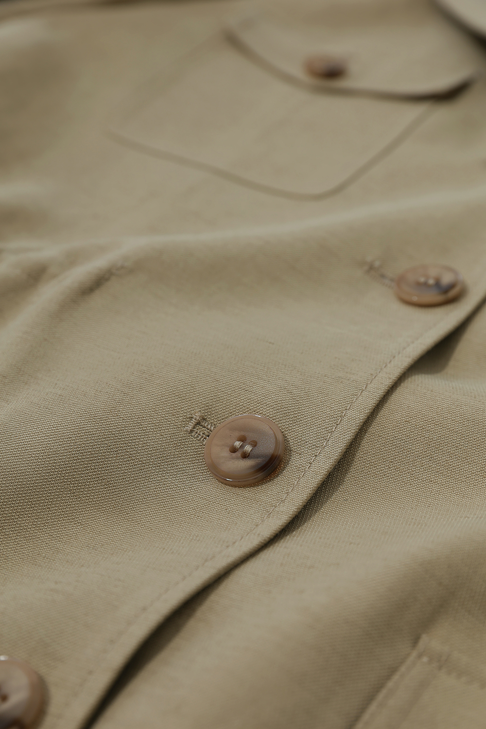 Cargo Style Linen Coat