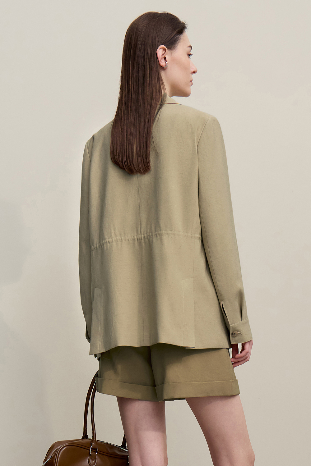 Cargo Style Linen Coat