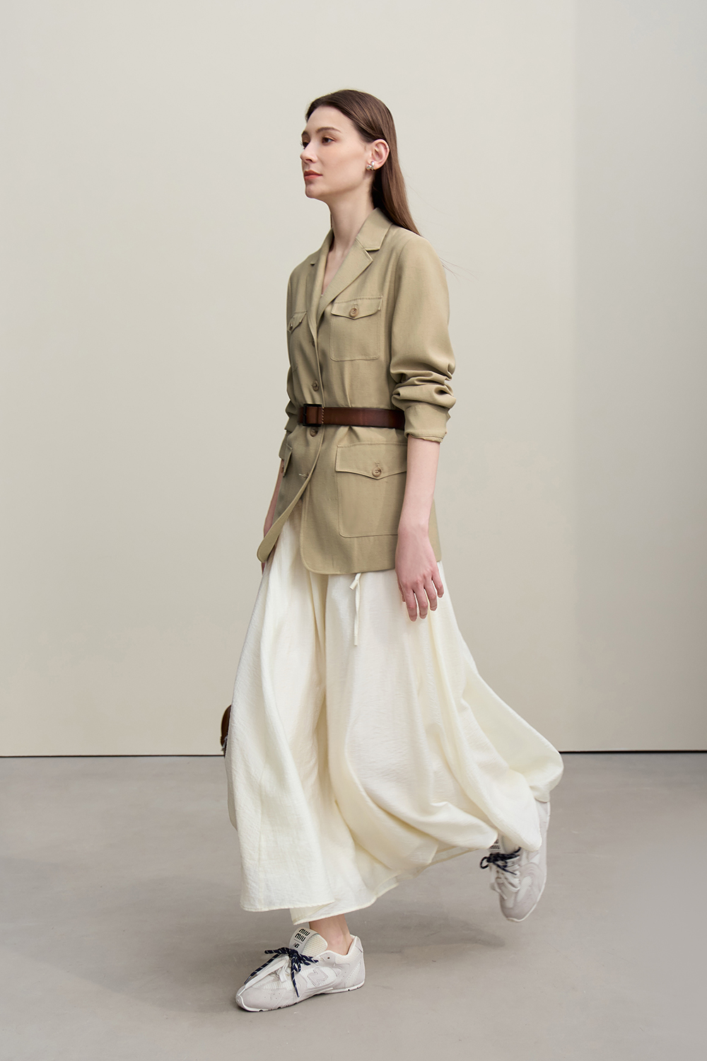 Cargo Style Linen Coat