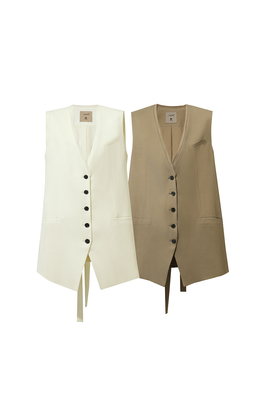 V-neck mid-length waistcoat|AMII