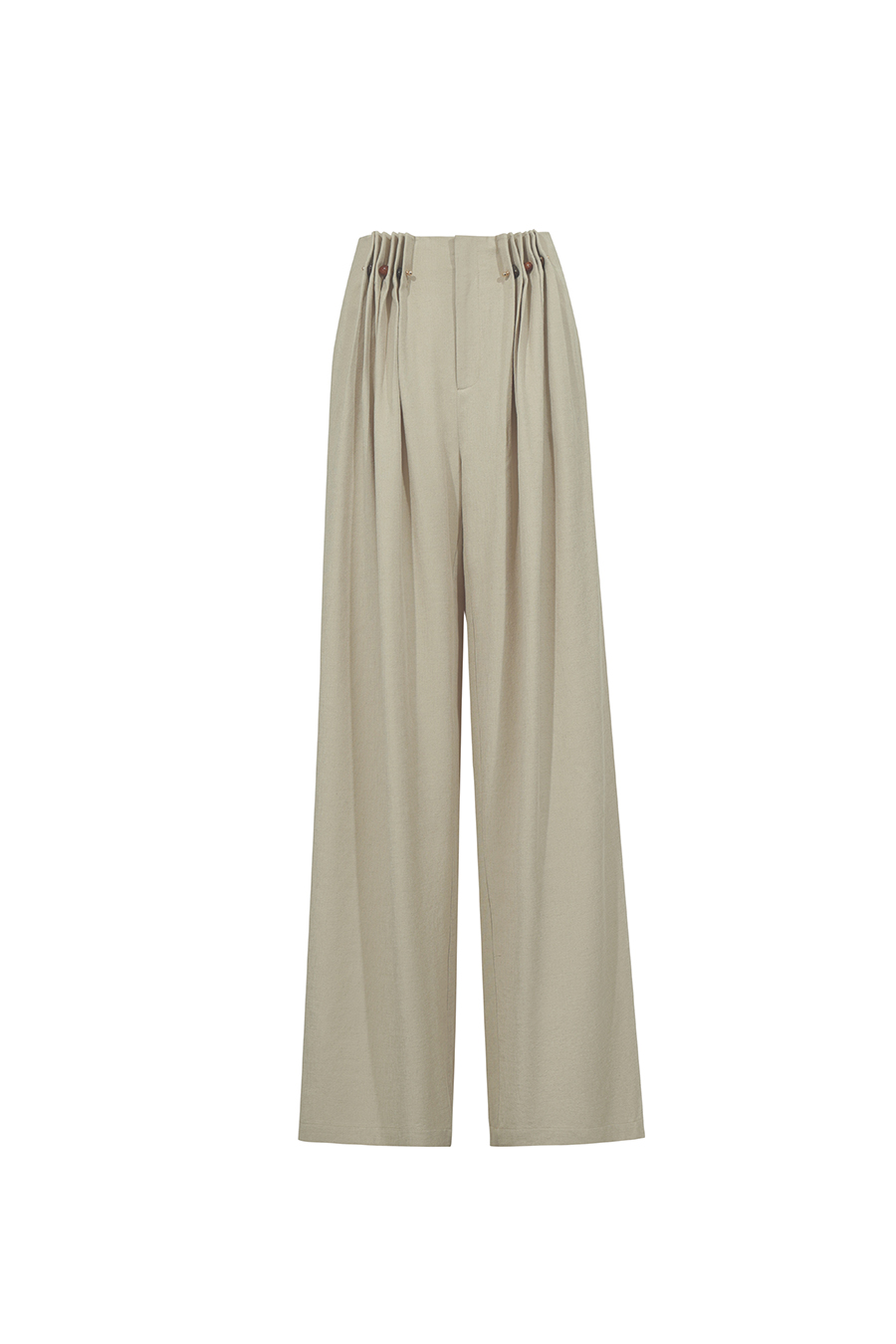 Beaded Brooch Casual Pants