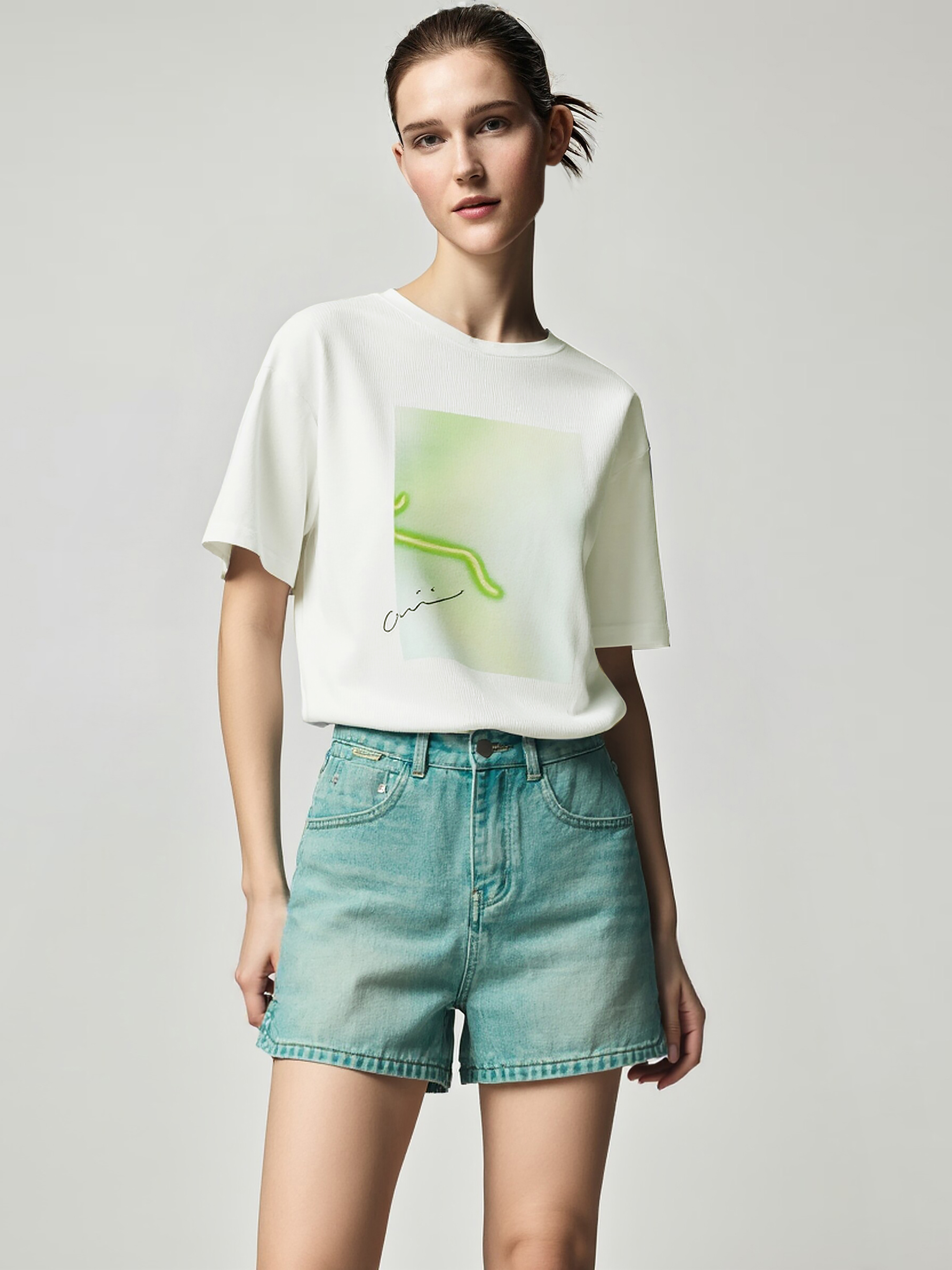 Abstract Print Round Neck T-Shirt|AMII