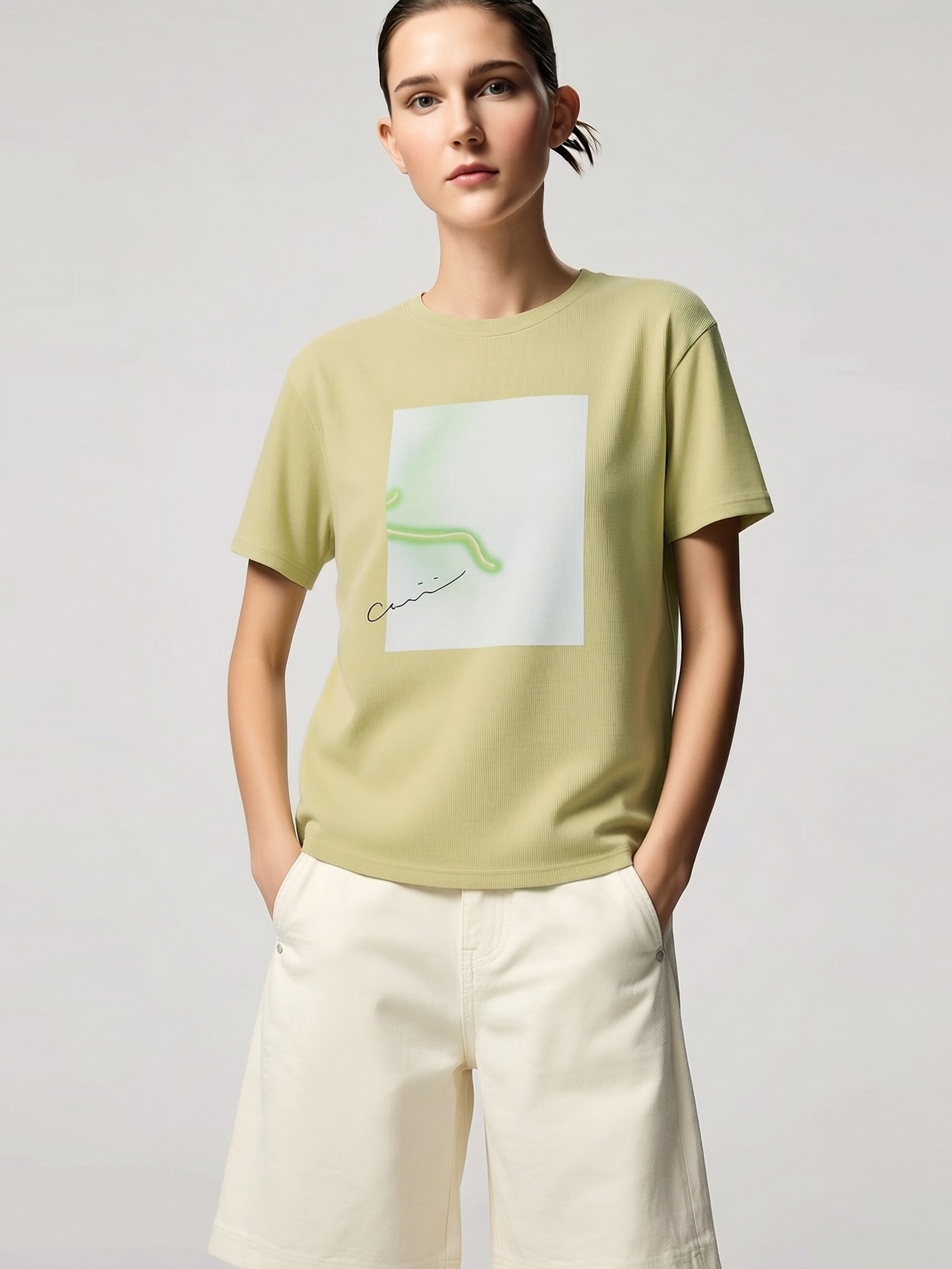 Abstract Print Round Neck T-Shirt|AMII