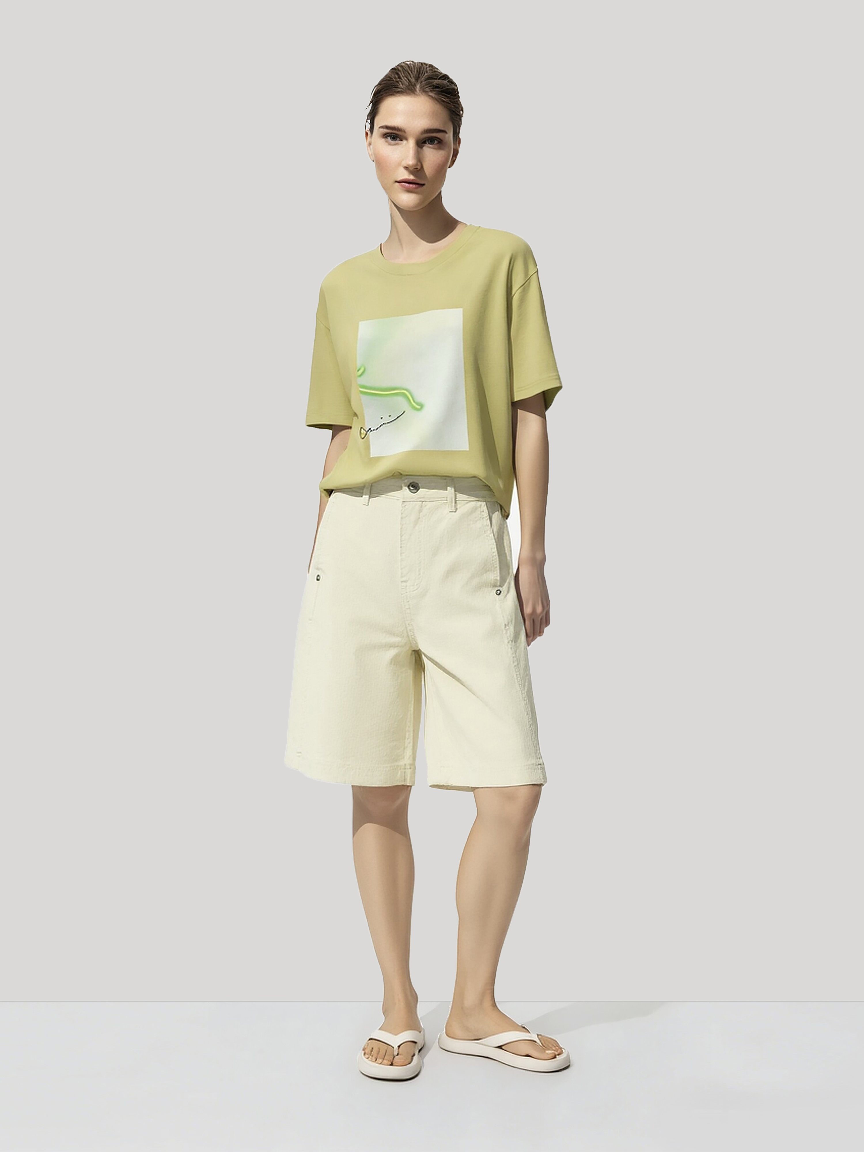 Abstract Print Round Neck T-Shirt|AMII