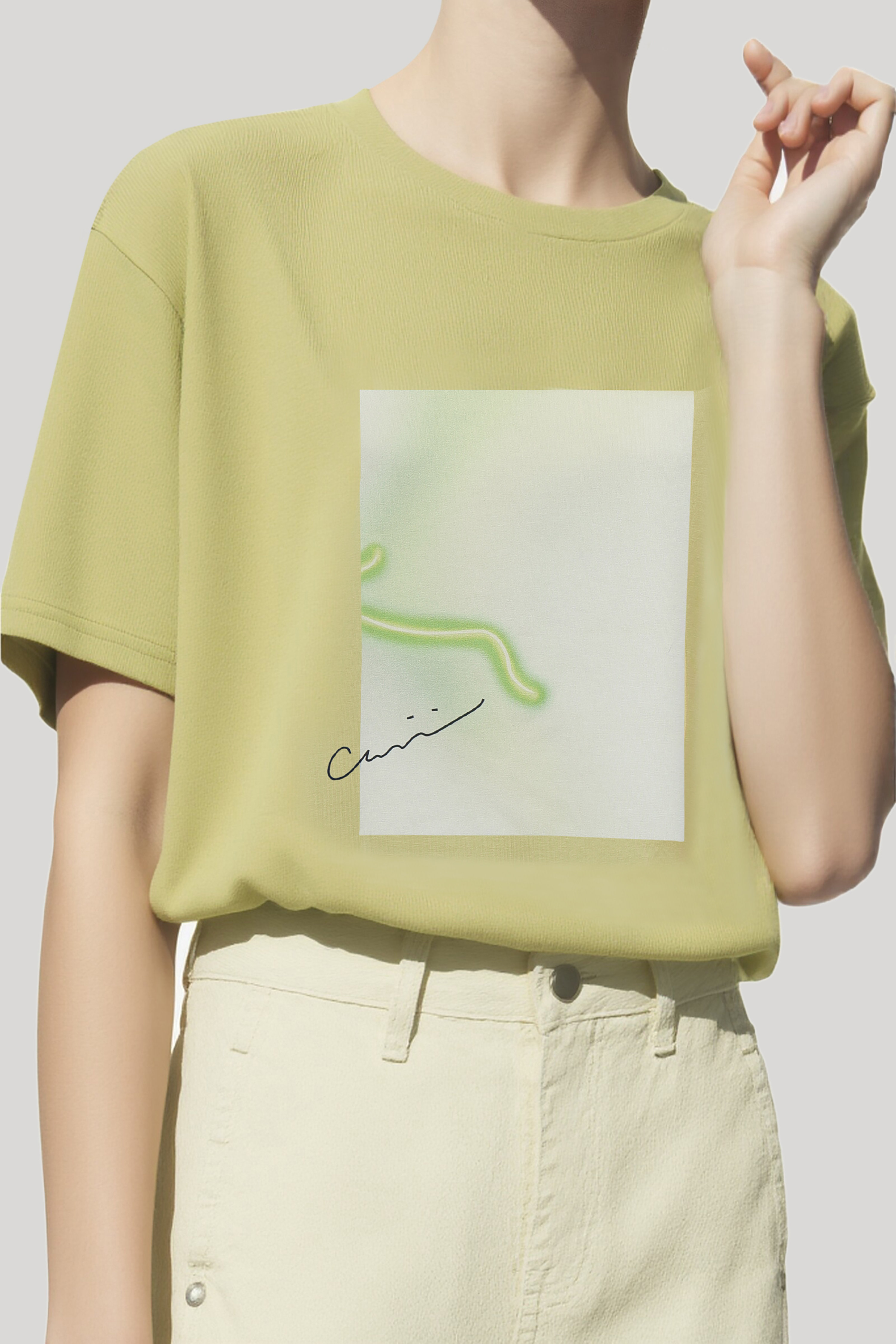 Abstract Print Round Neck T-Shirt|AMII