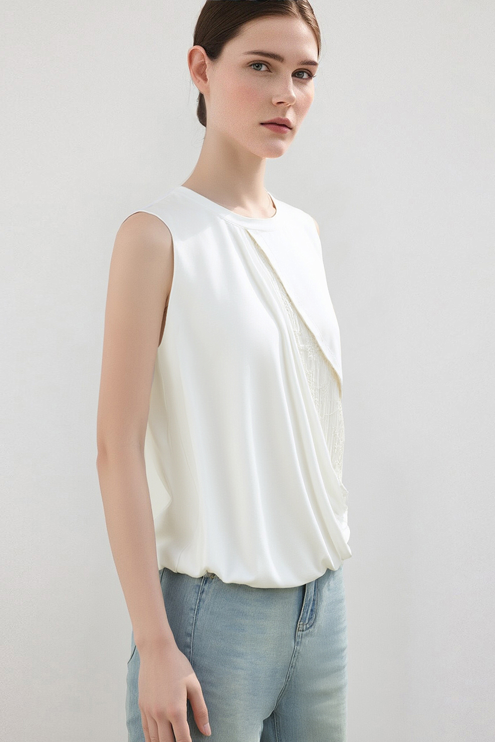 Jacquard Spliced Camisole|AMII