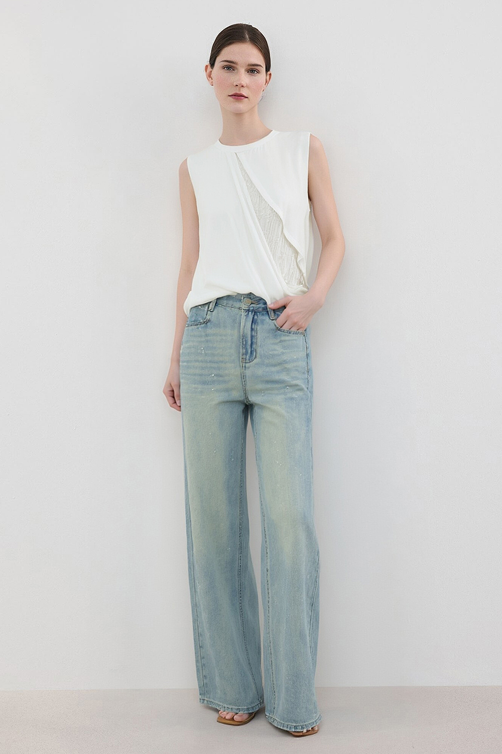 Jacquard Spliced Camisole|AMII