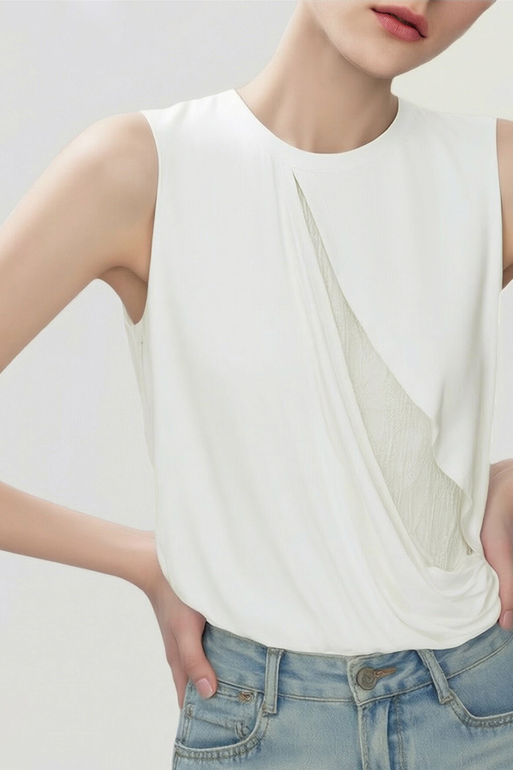 Jacquard Spliced Camisole|AMII