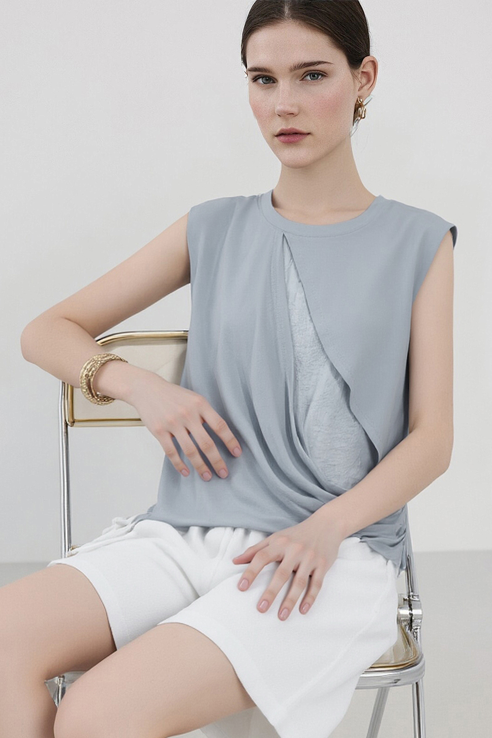 Jacquard Spliced Camisole|AMII