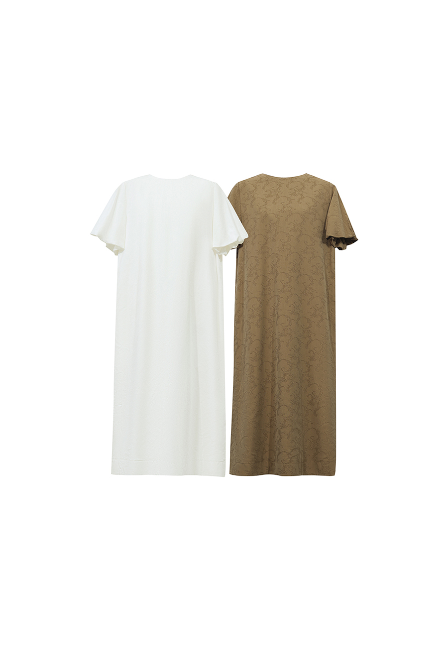 Lantern Sleeve Jacquard Dress