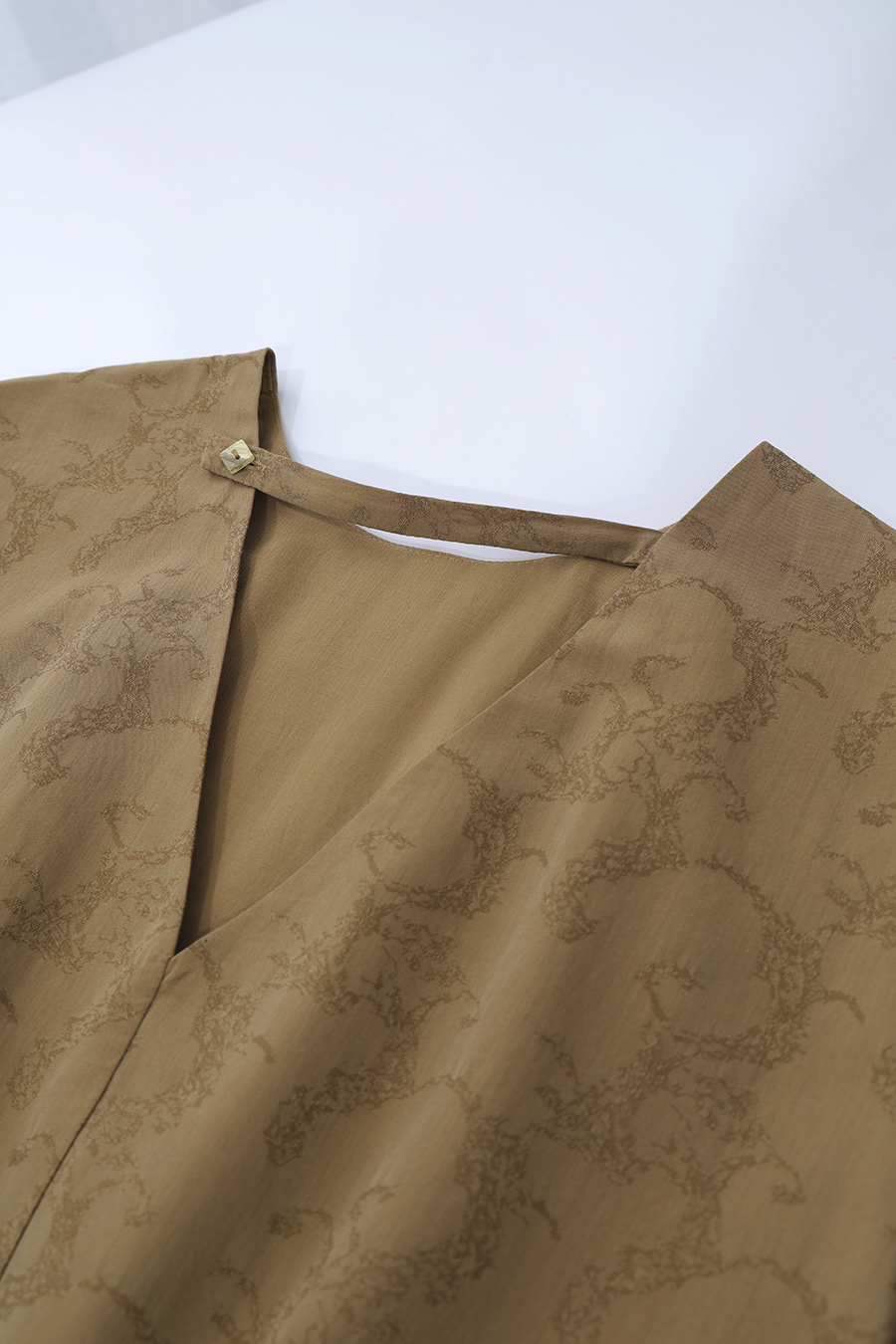 Lantern Sleeve Jacquard Dress