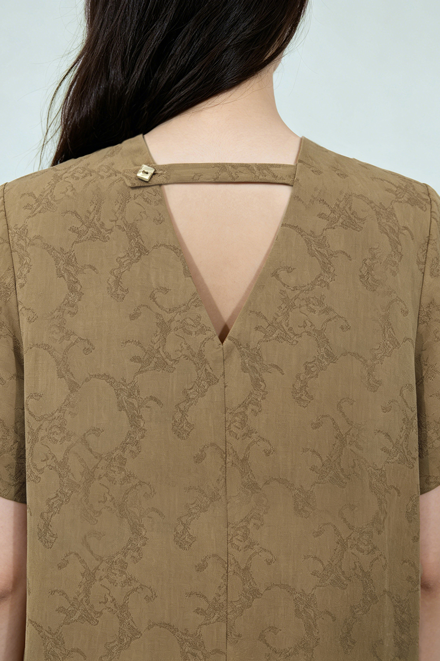Lantern Sleeve Jacquard Dress