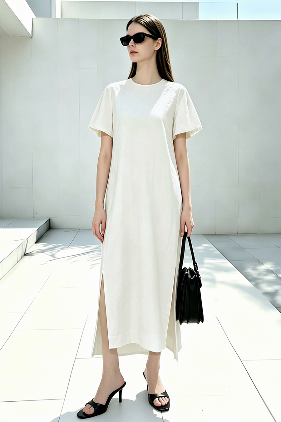 Lantern Sleeve Jacquard Dress