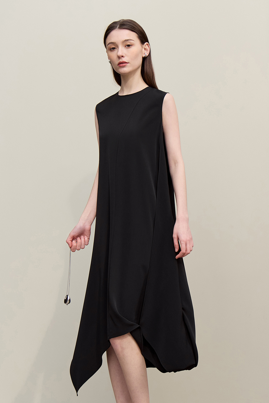 Irregular Gathered Dress|AMII