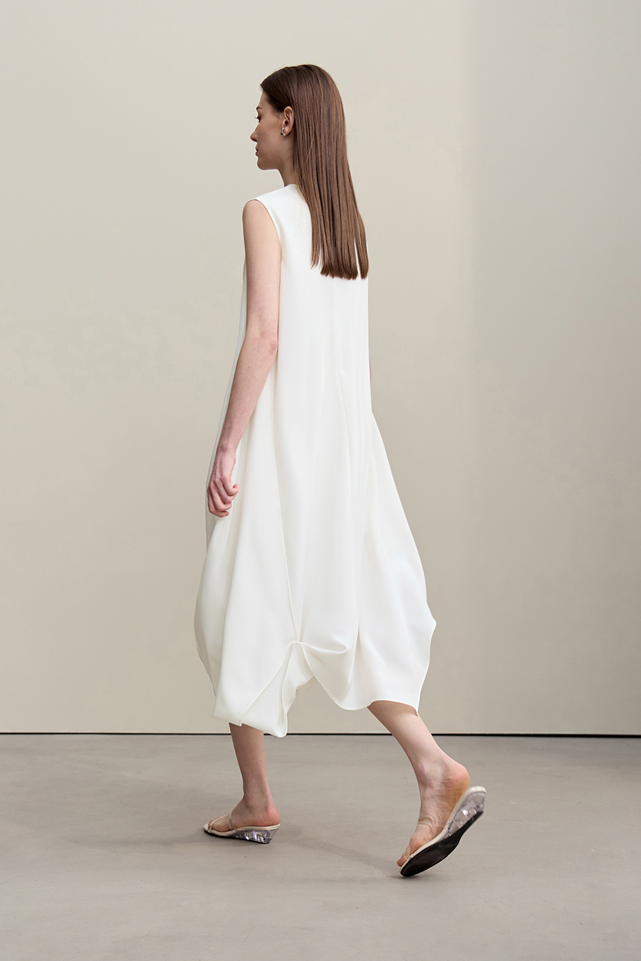Irregular Gathered Dress|AMII
