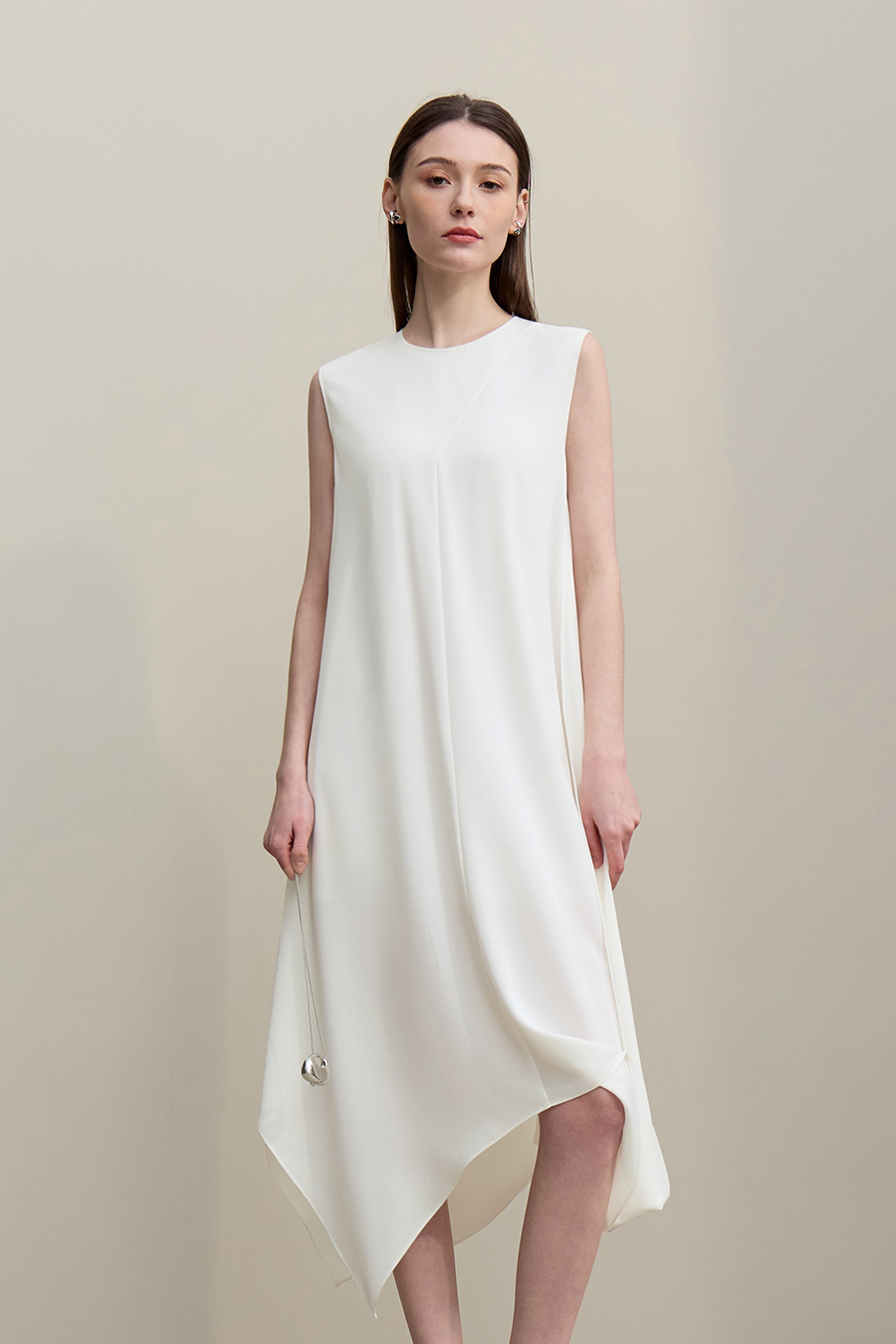 Irregular Gathered Dress|AMII
