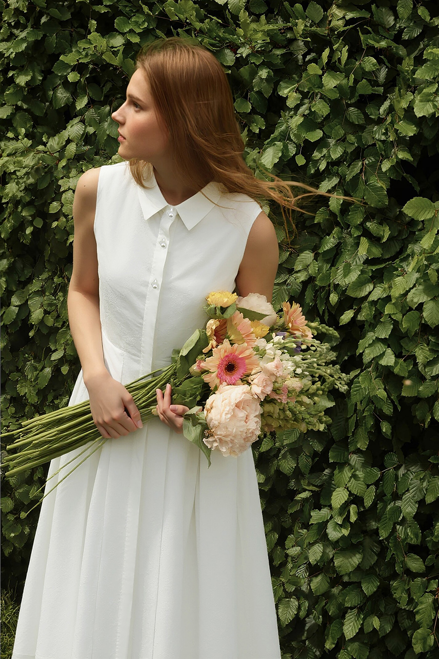 Lapel Jacquard Dress|AMII