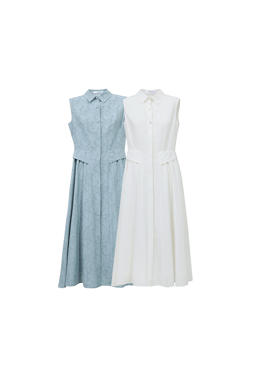Lapel Jacquard Dress|AMII