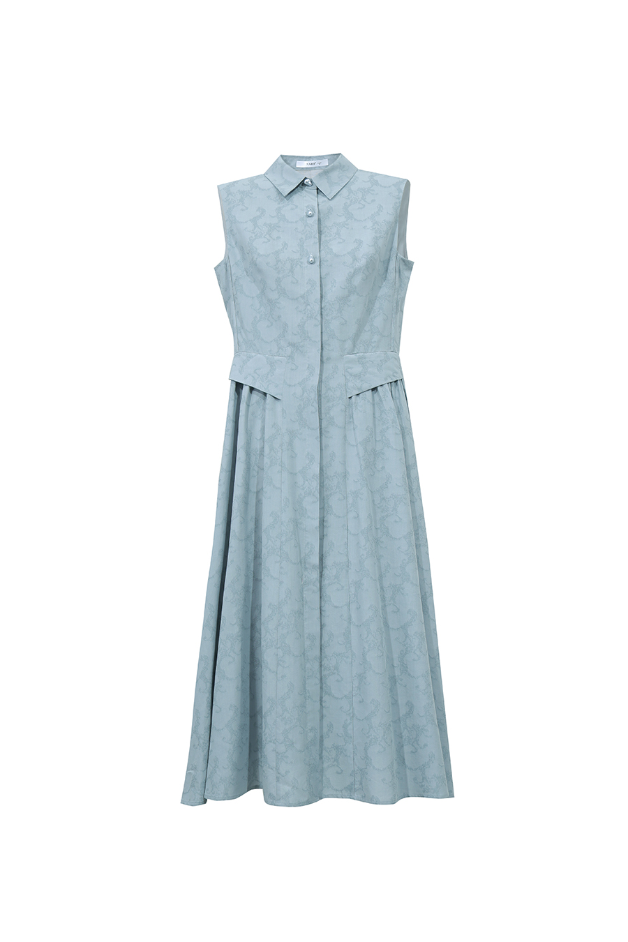 Lapel Jacquard Dress|AMII