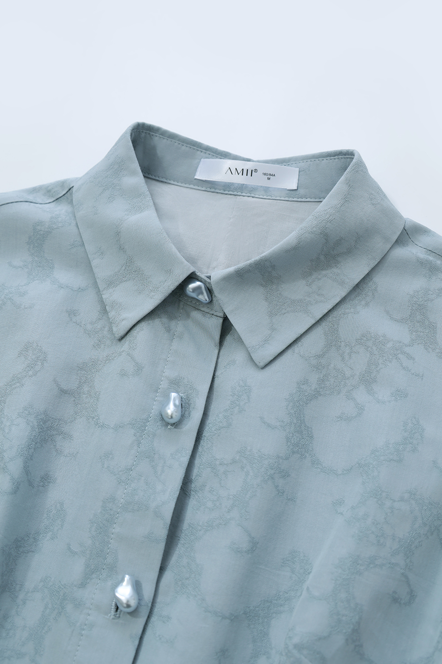 Lapel Jacquard Dress|AMII