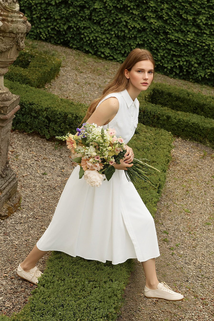 Lapel Jacquard Dress|AMII