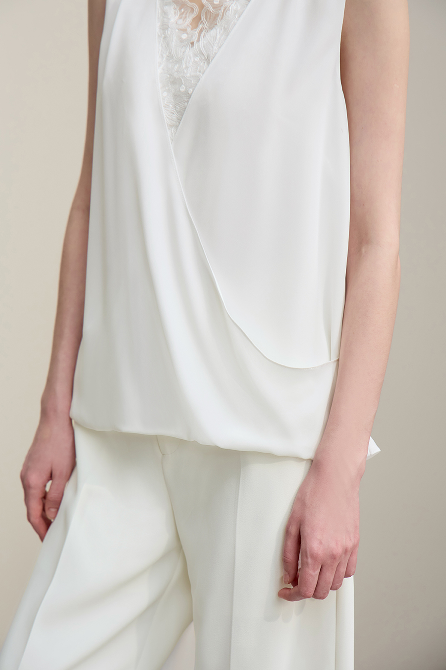 Lace Spliced Chiffon Camisole