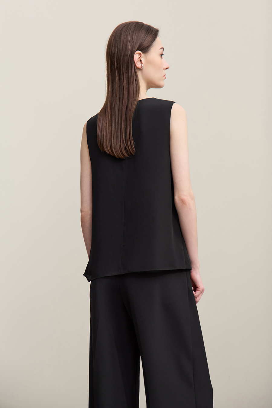 Lace Spliced Chiffon Camisole