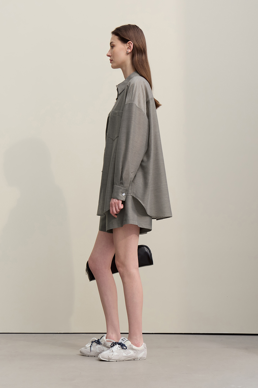 Vacation Drop Shoulder Shirt+Casual Shorts