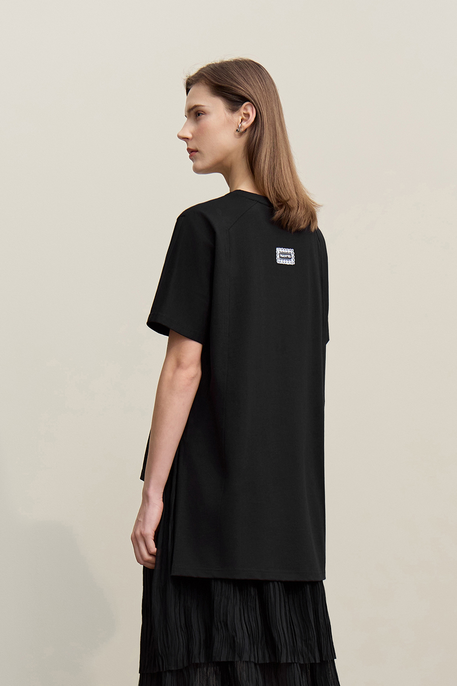 High-low Hem Pure Cotton T-shirt|AMII
