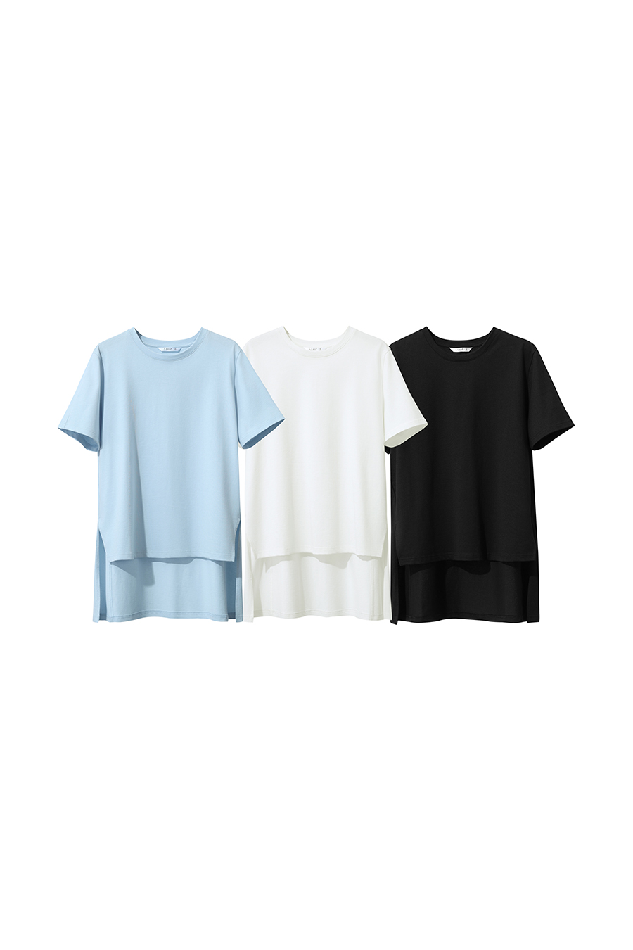High-low Hem Pure Cotton T-shirt|AMII