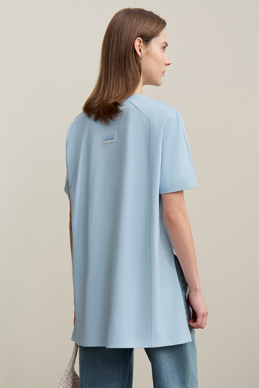 High-low Hem Pure Cotton T-shirt|AMII