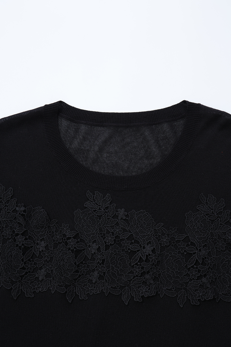 Lace Trim Knit Sweater|AMII
