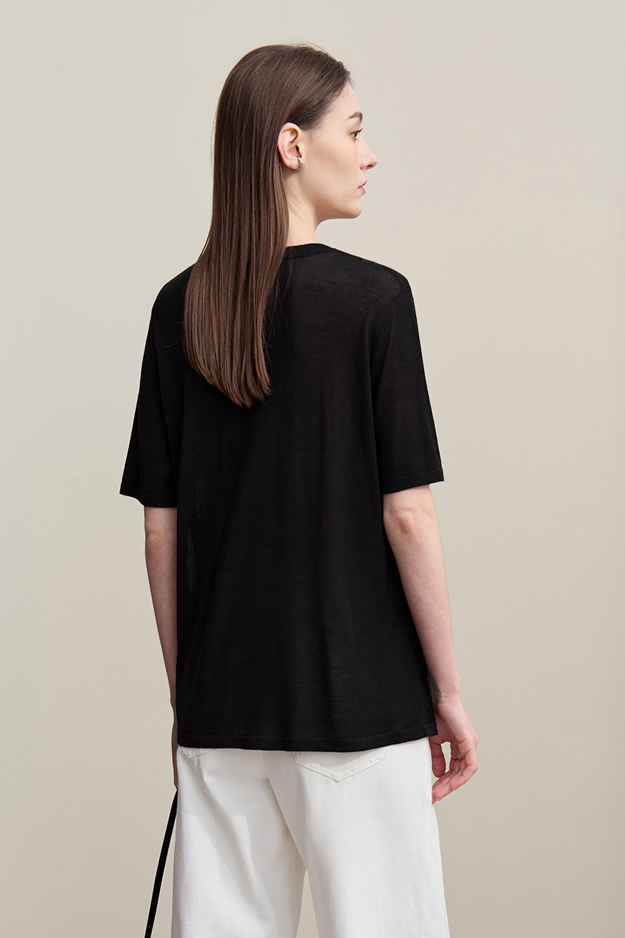 Lace Trim Knit Sweater|AMII