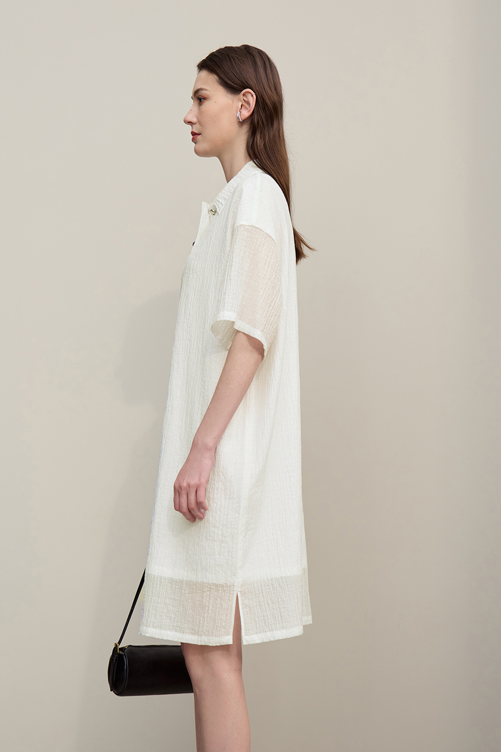 Lapel Half Placket Dress