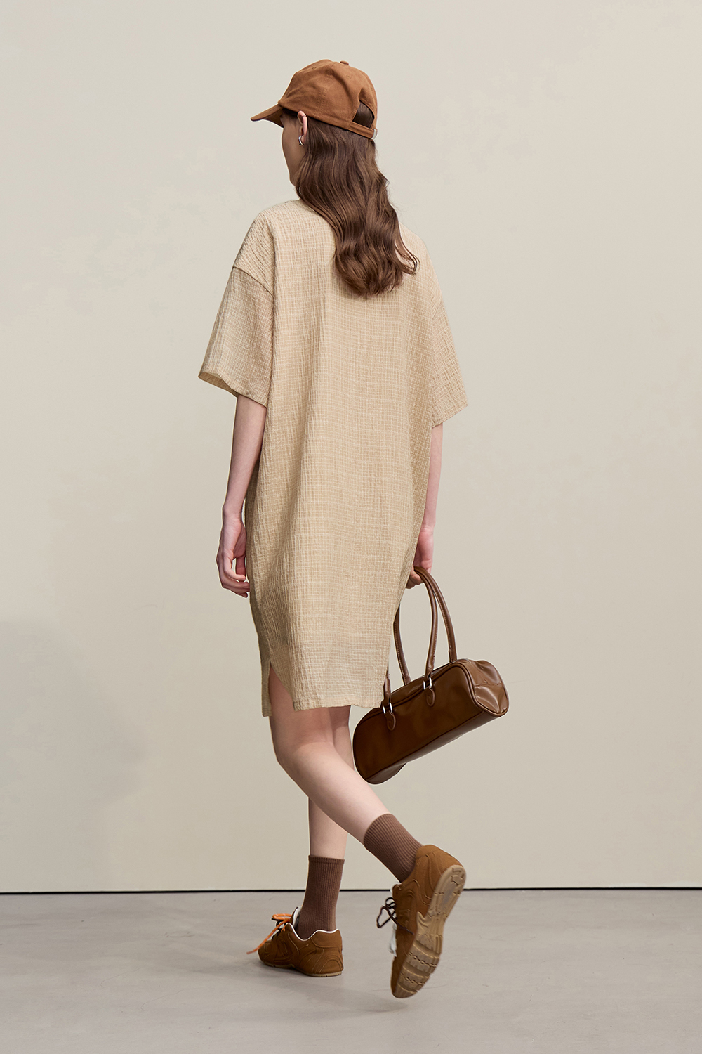 Lapel Half Placket Dress