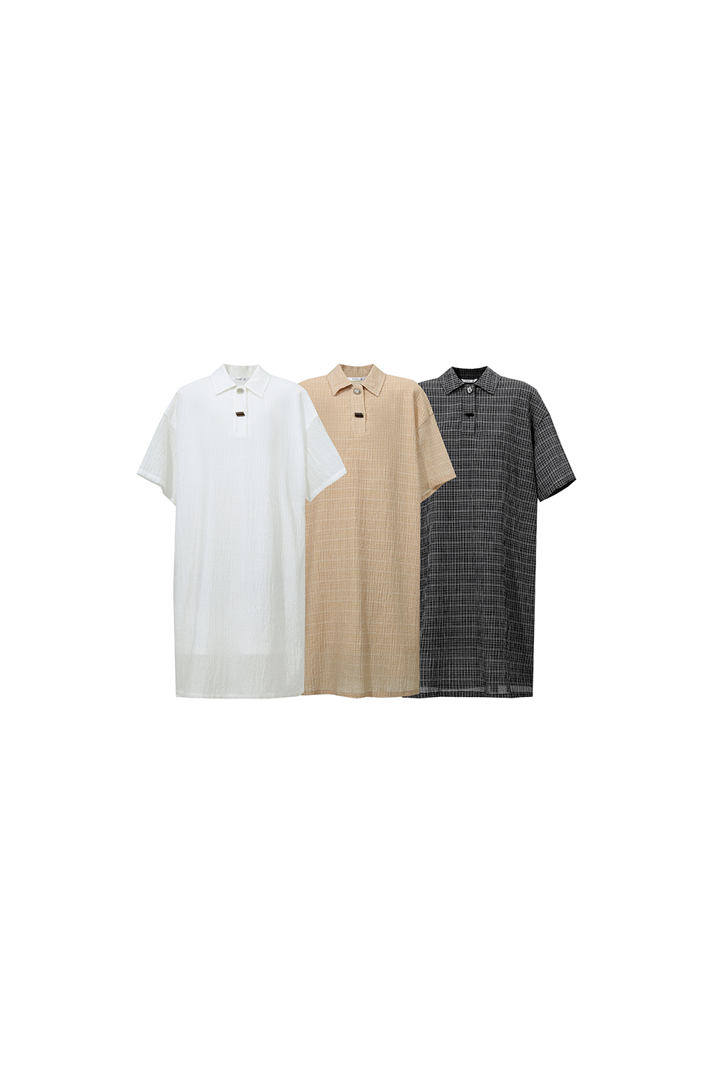 Lapel Half Placket Dress