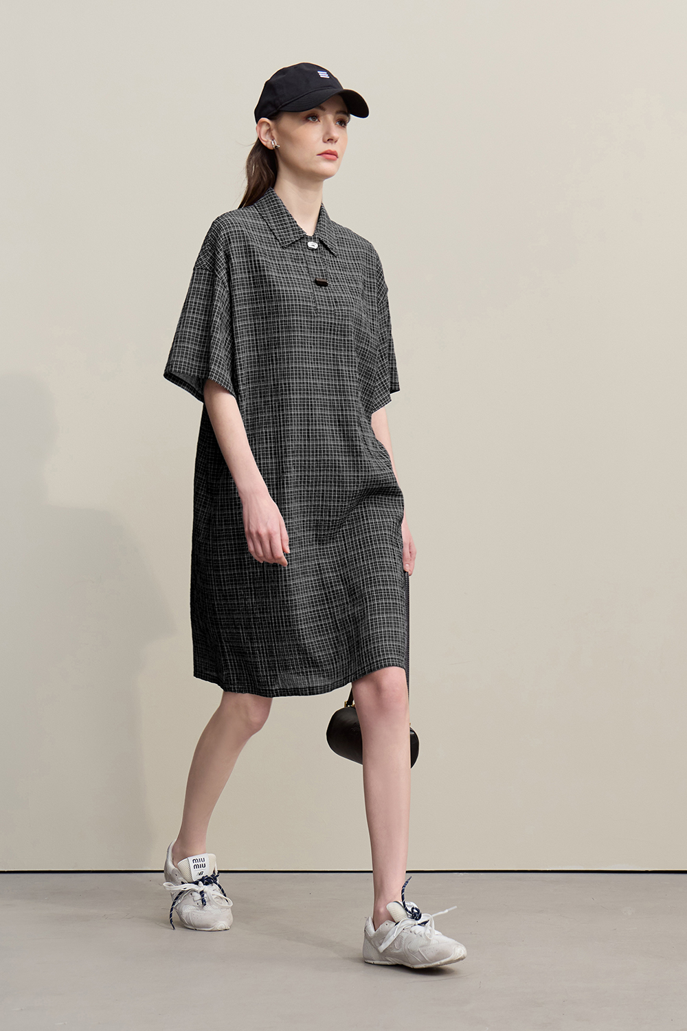 Lapel Half Placket Dress