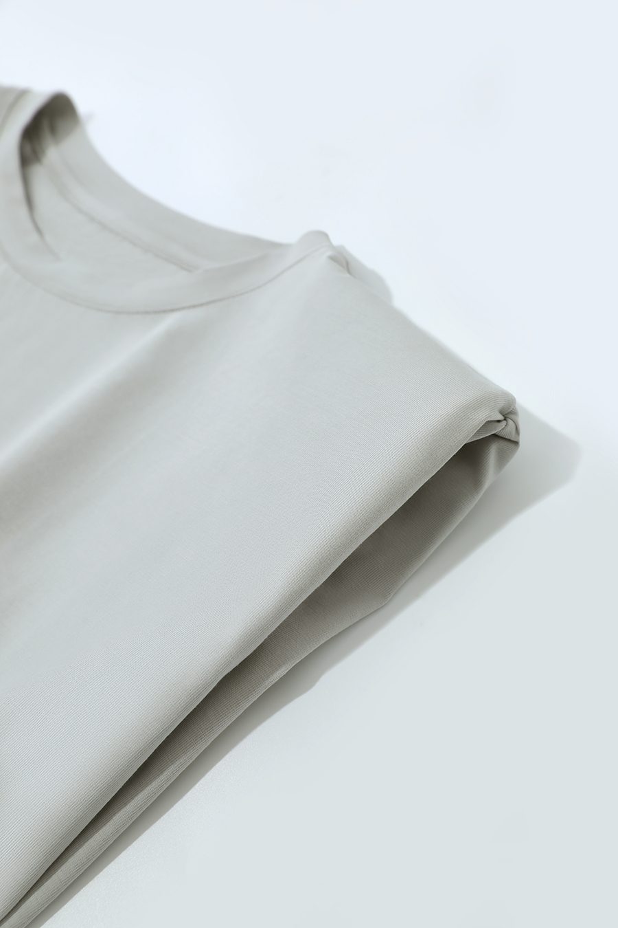 Wide Shoulder Ice Porcelain Cotton T-shirt