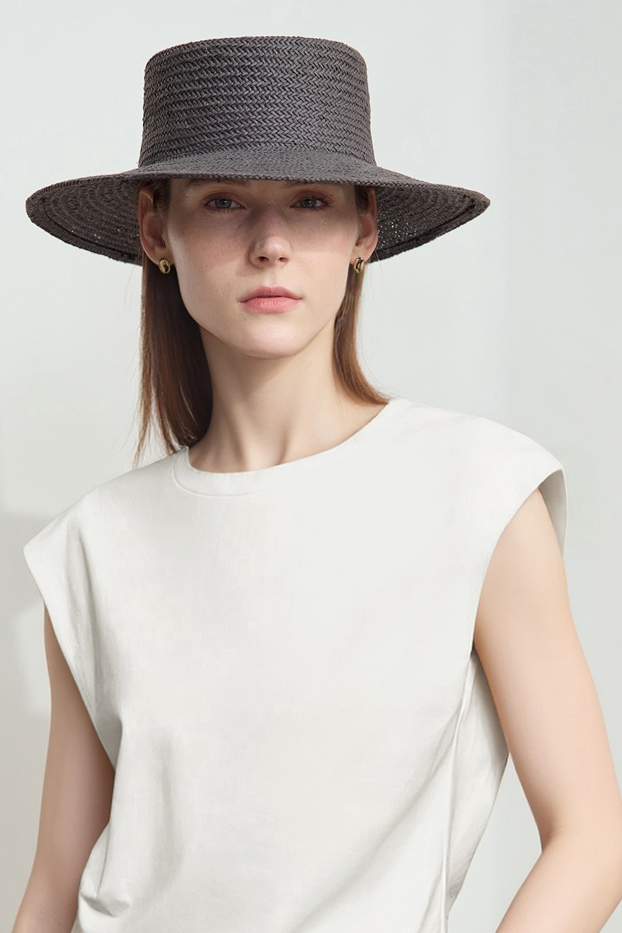 Wide Shoulder Ice Porcelain Cotton T-shirt