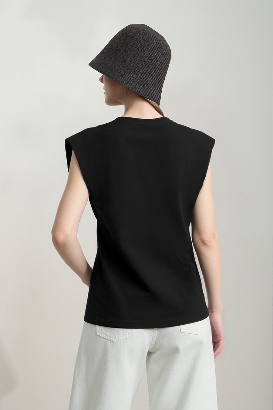 Wide Shoulder Ice Porcelain Cotton T-shirt