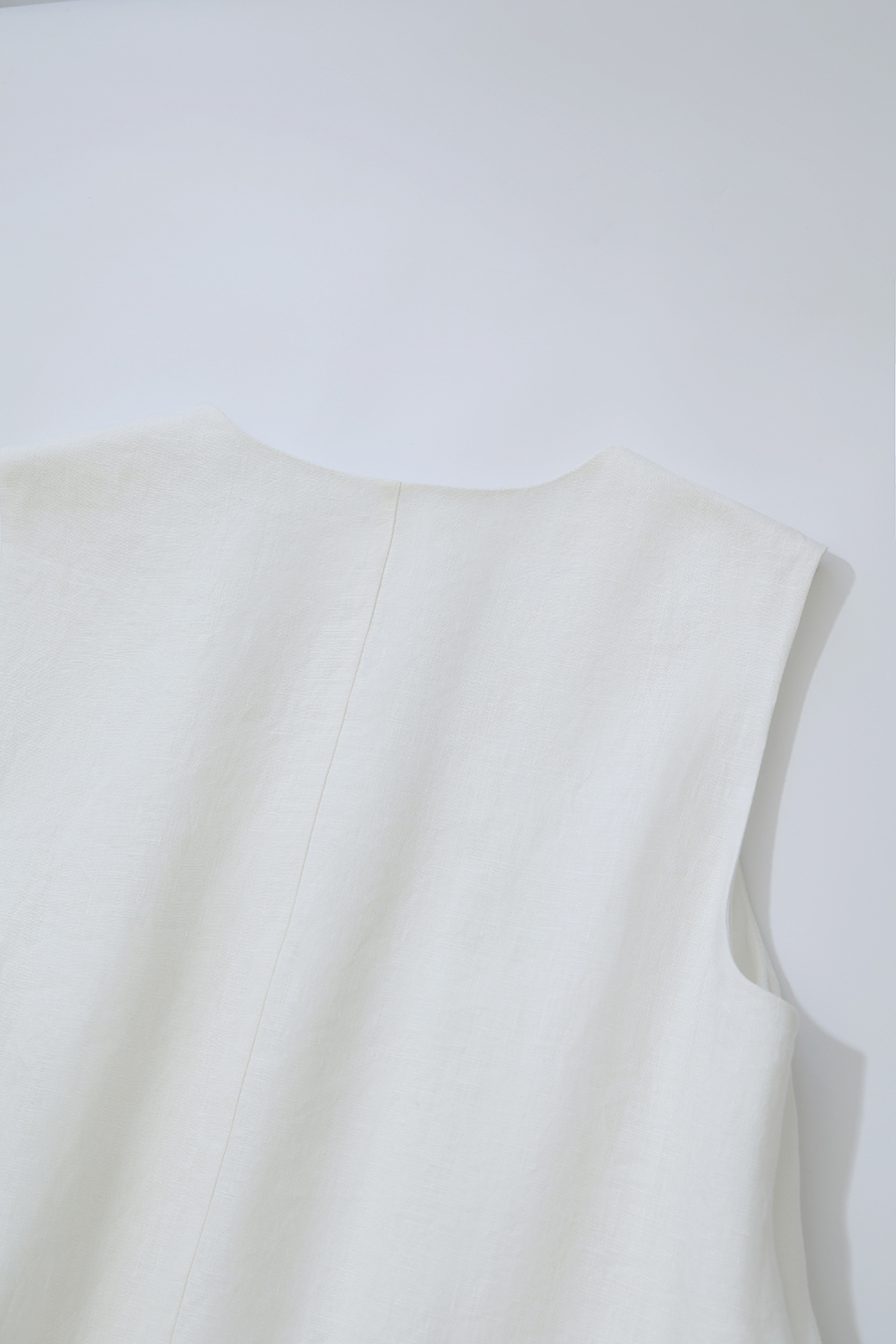 V-Neck Pure Linen Dress|AMII