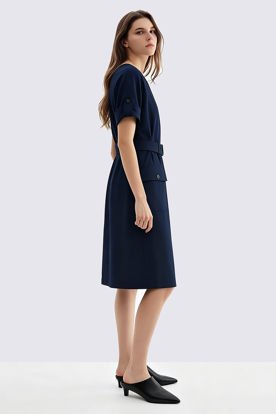 Workwear Waist Belt Dress