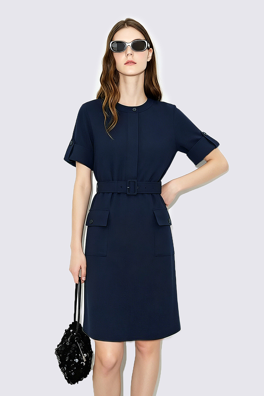 Workwear Waist Belt Dress