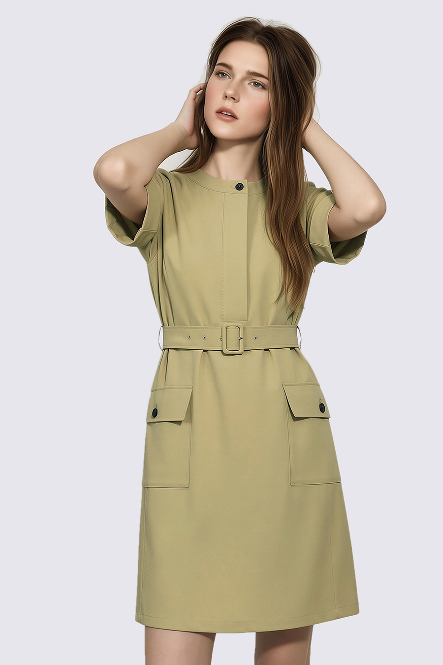 Workwear Waist Belt Dress
