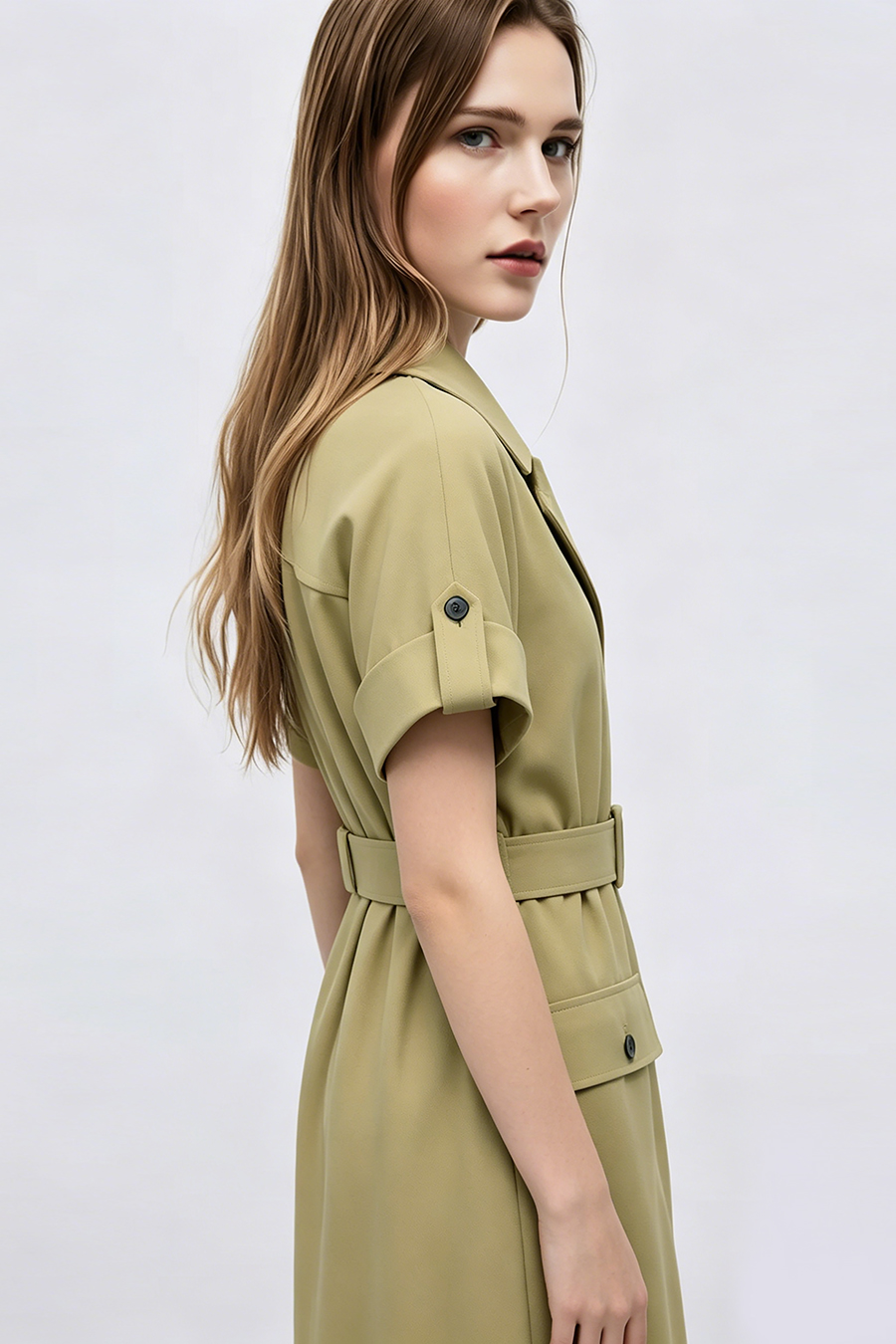 Workwear Waist Belt Dress
