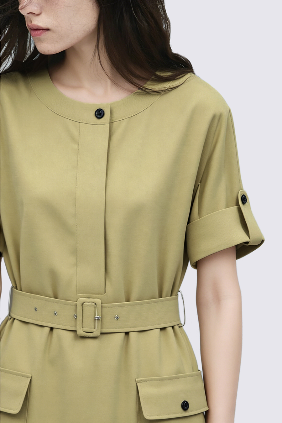 Workwear Waist Belt Dress